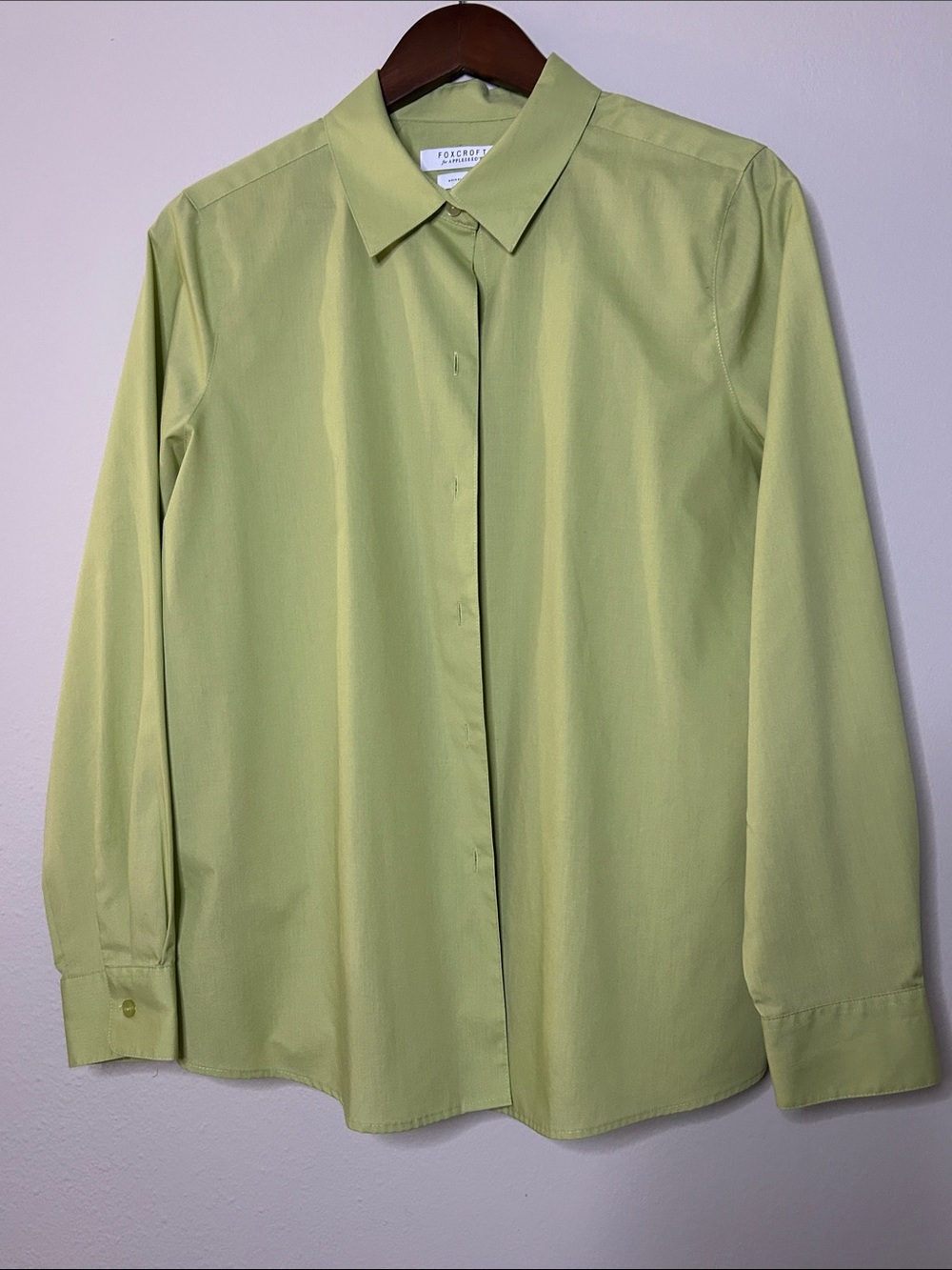 Foxcroft for Appleseed’s Wrinkle‑Free Button‑Down Shirt – Size 14 (Shaped Fit)